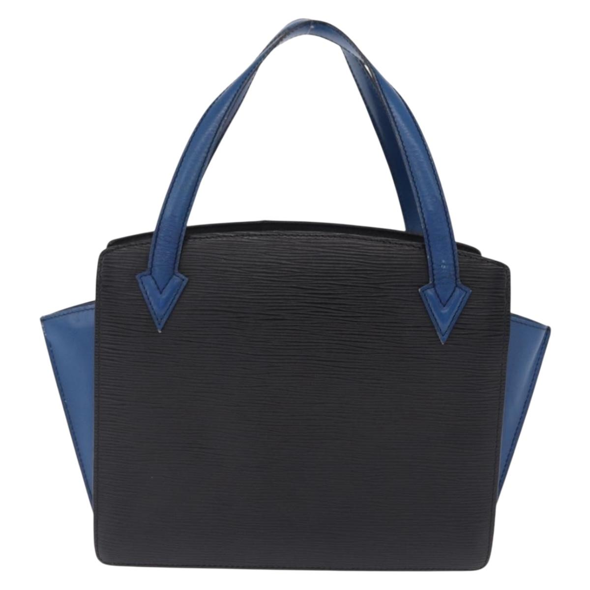 LOUIS VUITTON Epi Bicolor Varenne Hand Bag Black Blue M52385 LV Auth bs37031