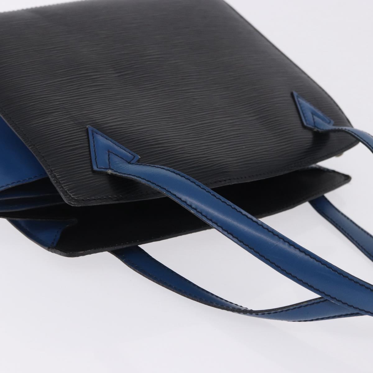 LOUIS VUITTON Epi Bicolor Varenne Hand Bag Black Blue M52385 LV Auth bs37031