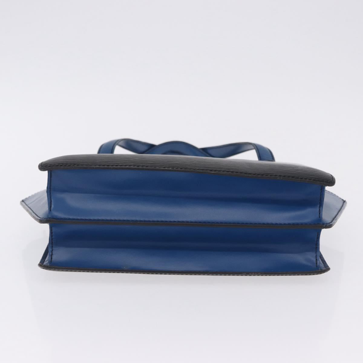 LOUIS VUITTON Epi Bicolor Varenne Hand Bag Black Blue M52385 LV Auth bs37031