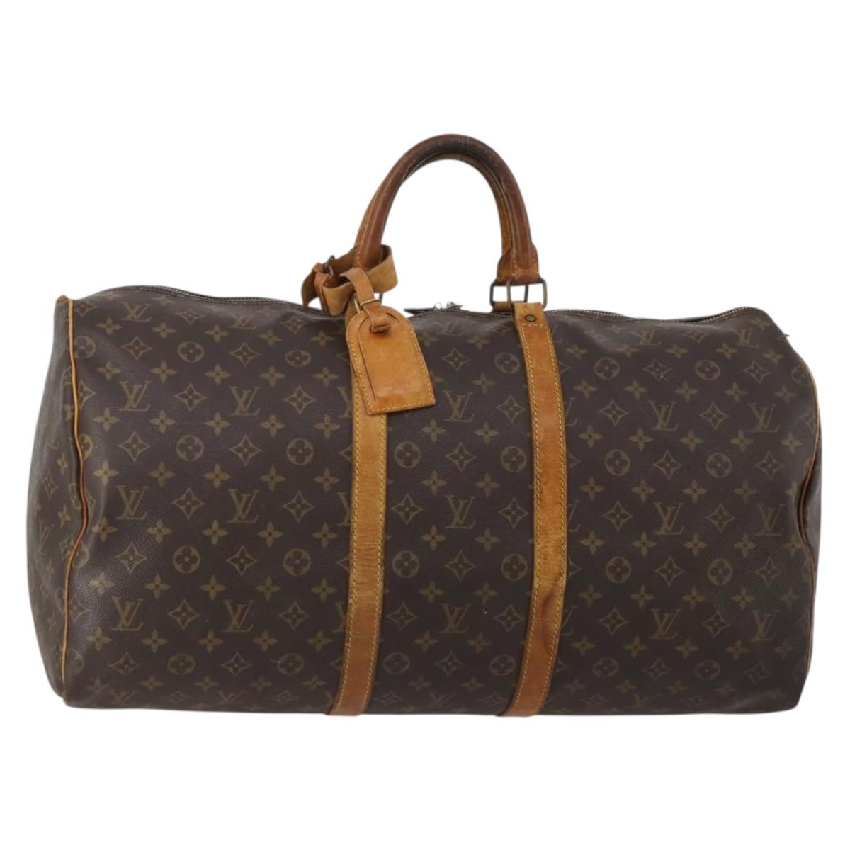 LOUIS VUITTON Monogram Keepall 55 Boston Bag M41424 LV Auth bs37033