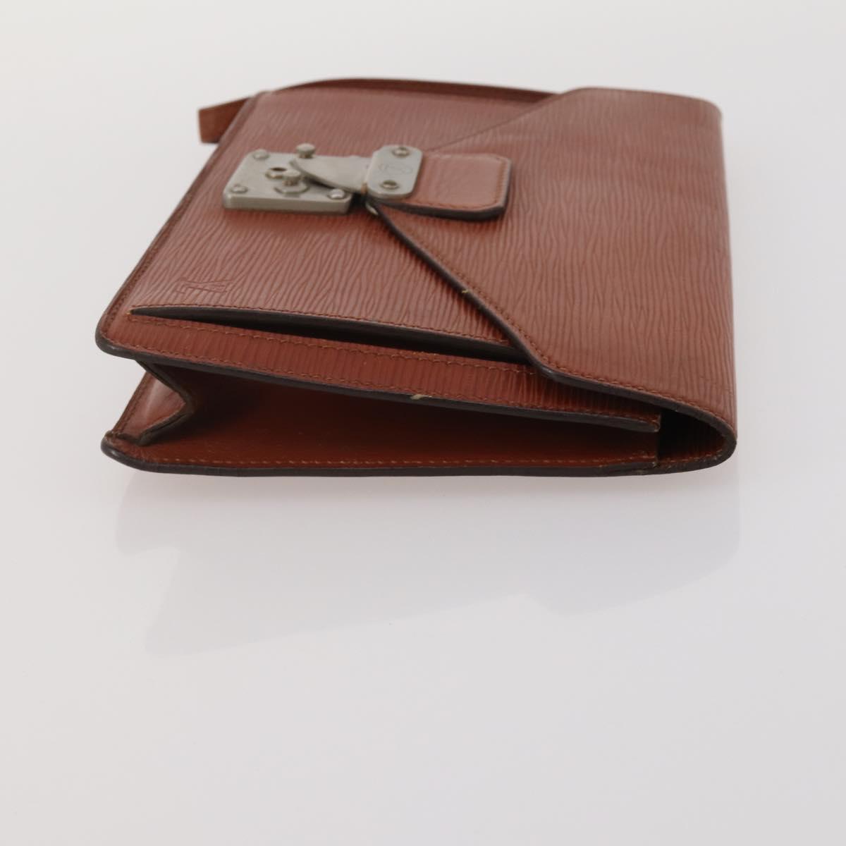 LOUIS VUITTON Epi Serie Dragonne Clutch Bag 2 Set Black Brown LV Auth bs37035
