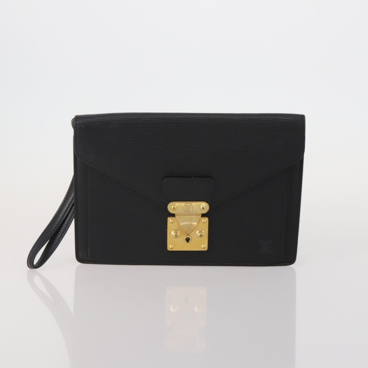 LOUIS VUITTON Epi Serie Dragonne Clutch Bag 2 Set Black Brown LV Auth bs37035