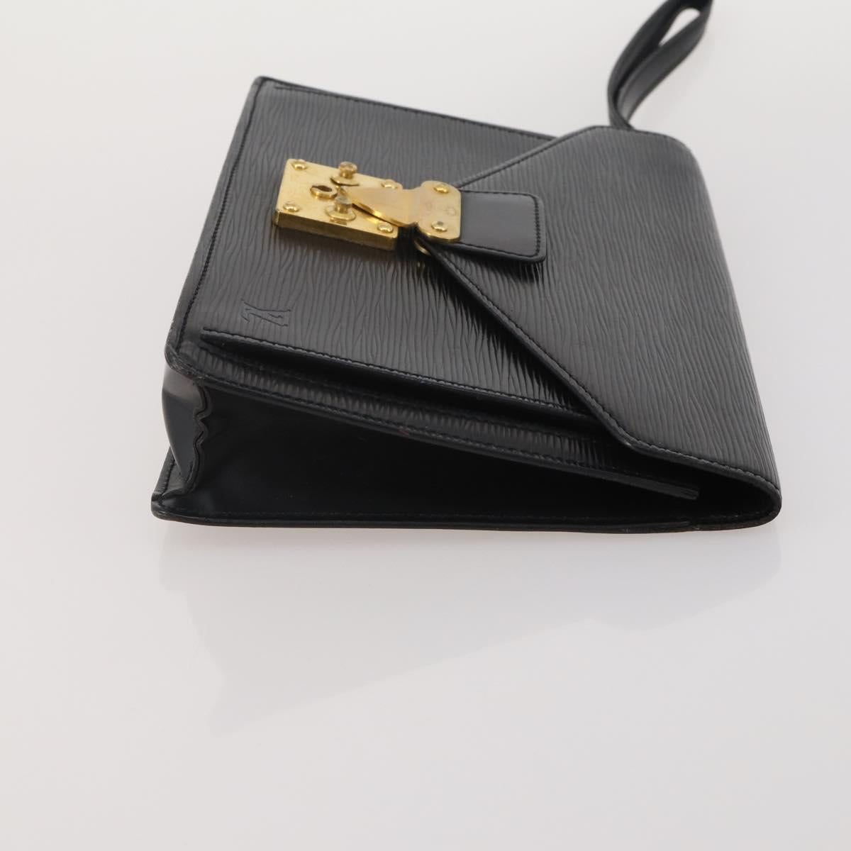 LOUIS VUITTON Epi Serie Dragonne Clutch Bag 2 Set Black Brown LV Auth bs37035