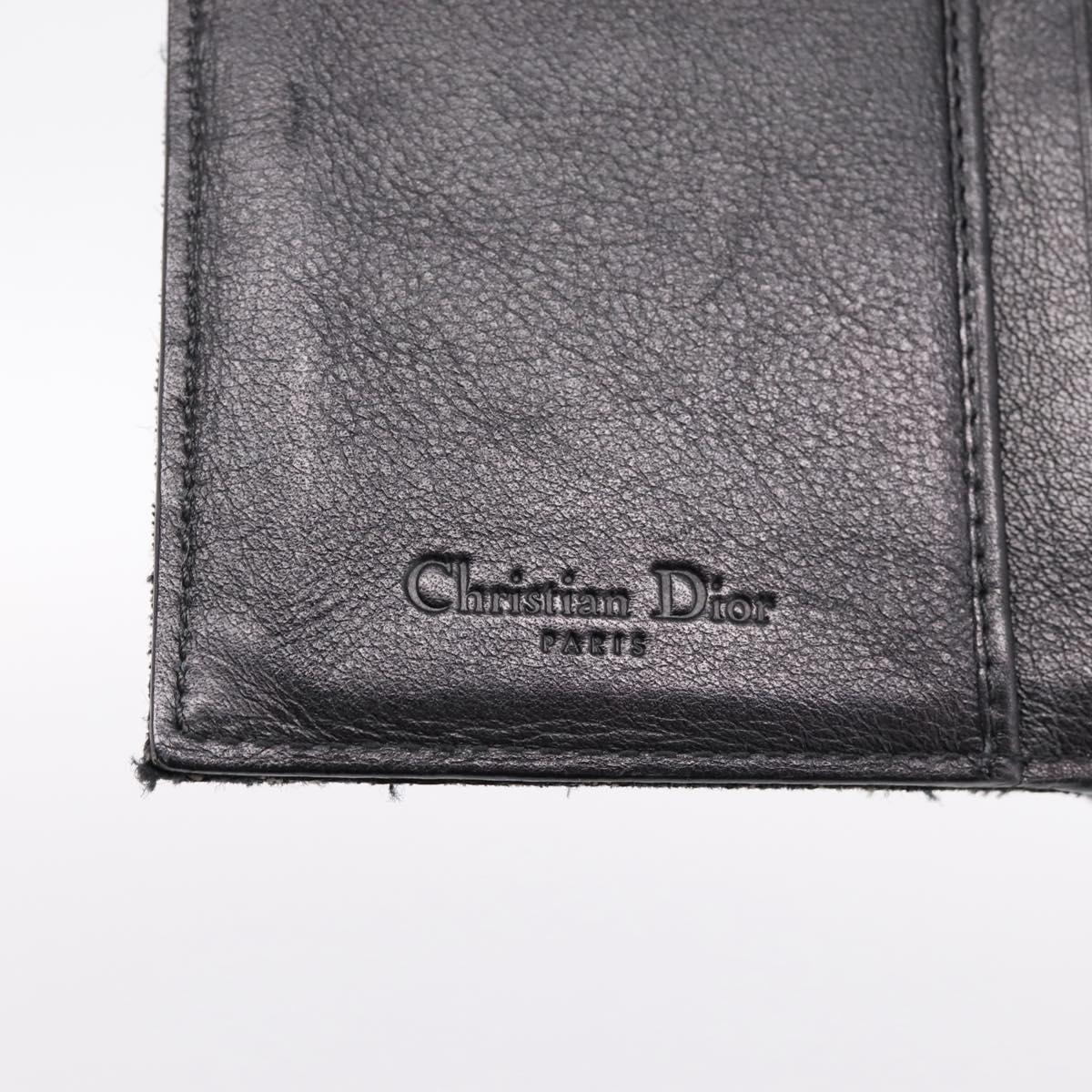 Christian Dior Trotter Canvas Bifold Wallet Silver Black Auth bs37038