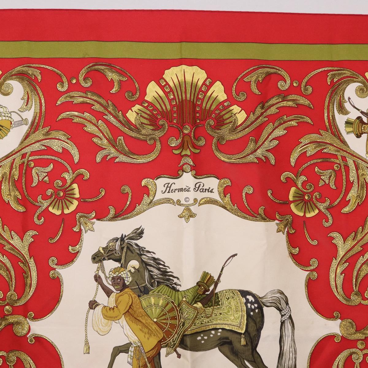 HERMES Carre 90 Scarf Silk Red Auth bs37039