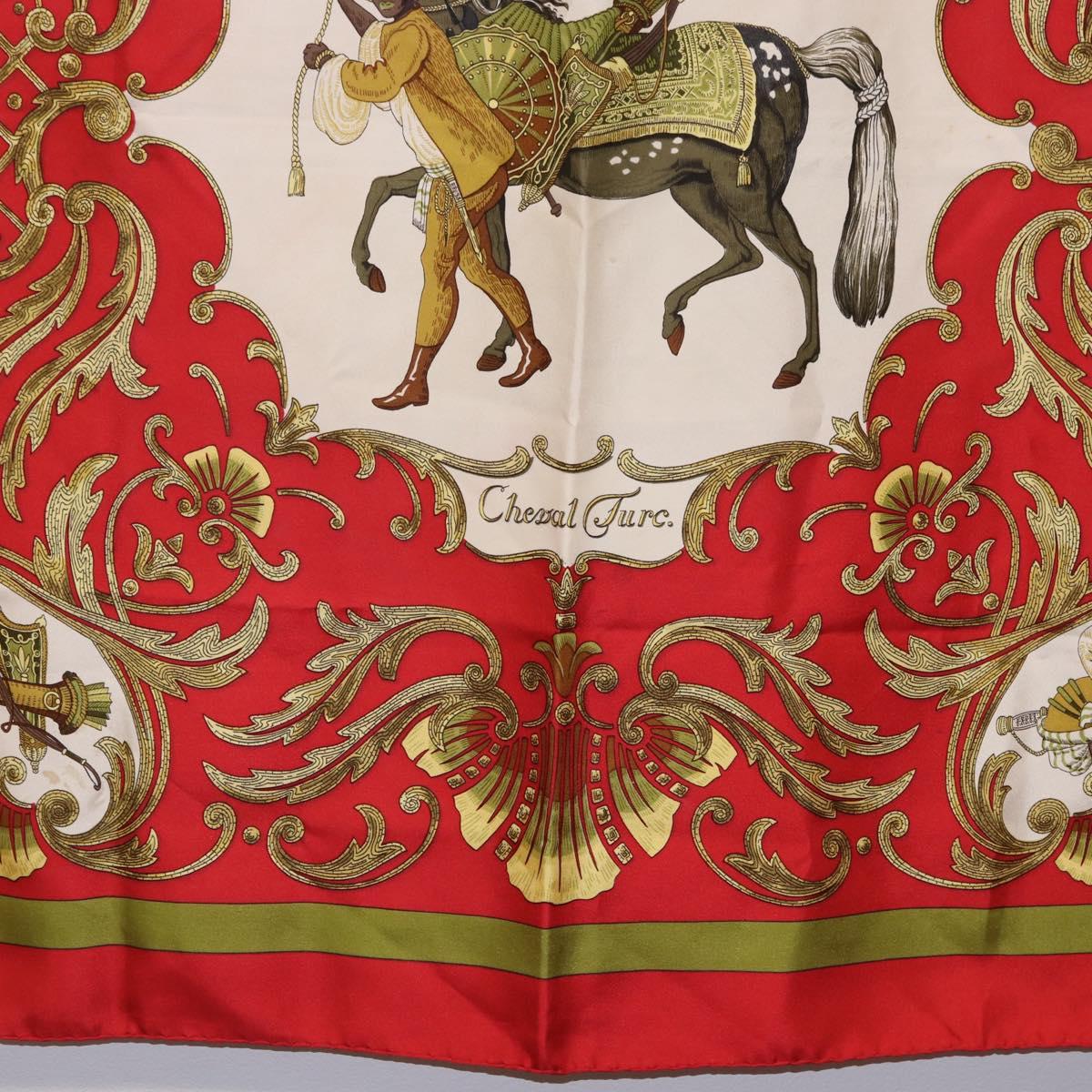HERMES Carre 90 Scarf Silk Red Auth bs37039