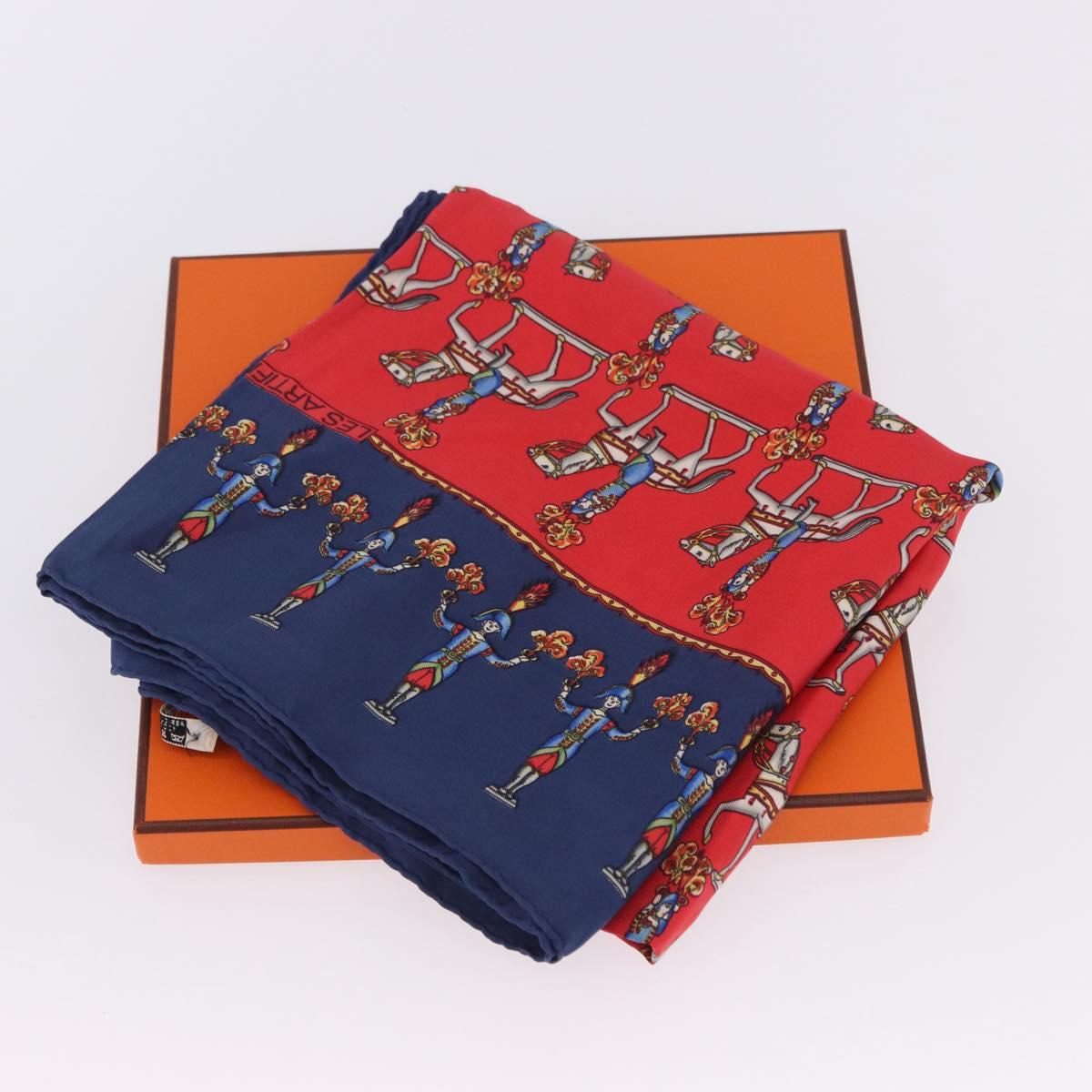 HERMES Carre 90 Scarf Silk Red Auth bs37042