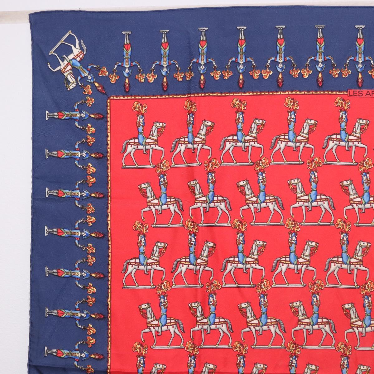 HERMES Carre 90 Scarf Silk Red Auth bs37042