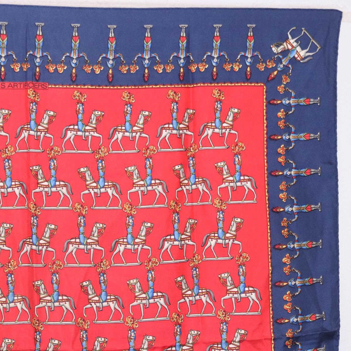 HERMES Carre 90 Scarf Silk Red Auth bs37042