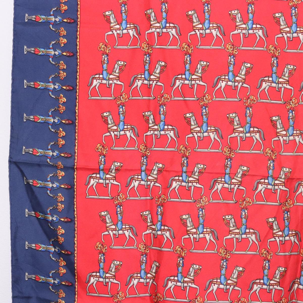 HERMES Carre 90 Scarf Silk Red Auth bs37042