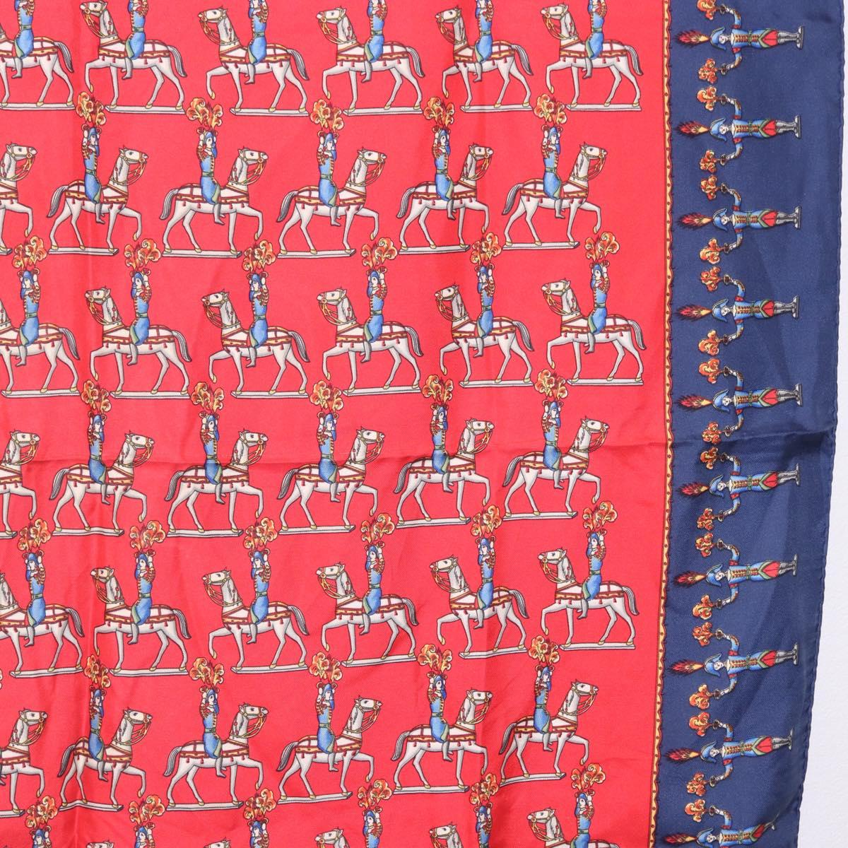 HERMES Carre 90 Scarf Silk Red Auth bs37042