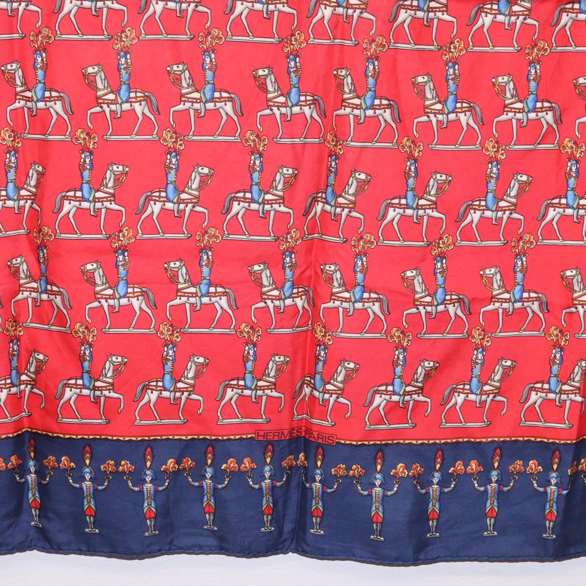 HERMES Carre 90 Scarf Silk Red Auth bs37042