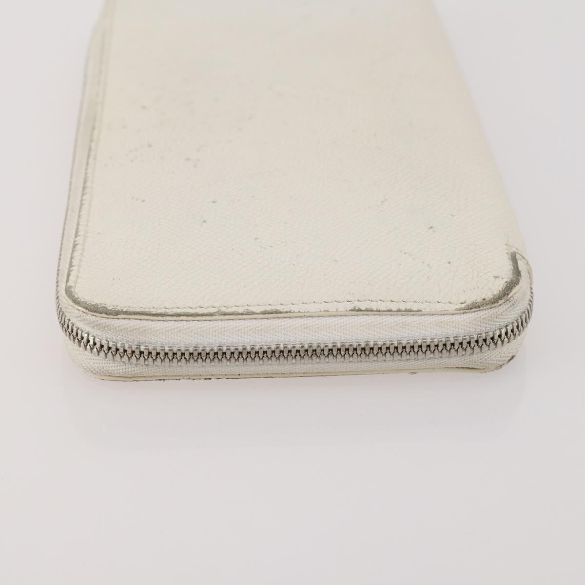 HERMES Wallet Leather Canvas 4 Set White Pink Green Auth bs37043