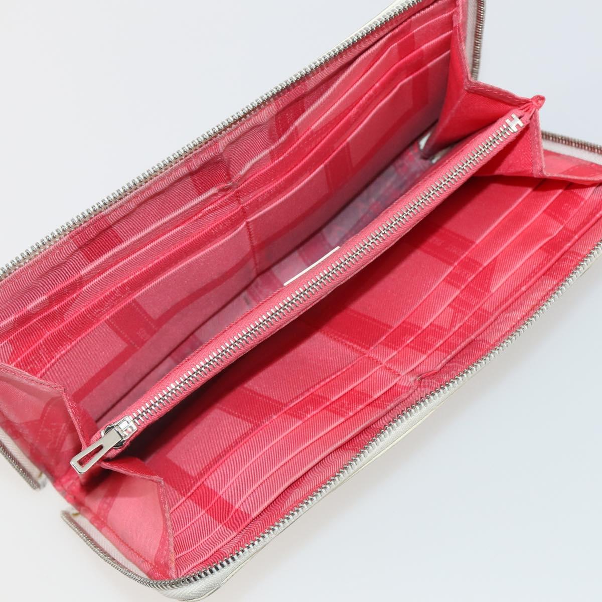 HERMES Wallet Leather Canvas 4 Set White Pink Green Auth bs37043