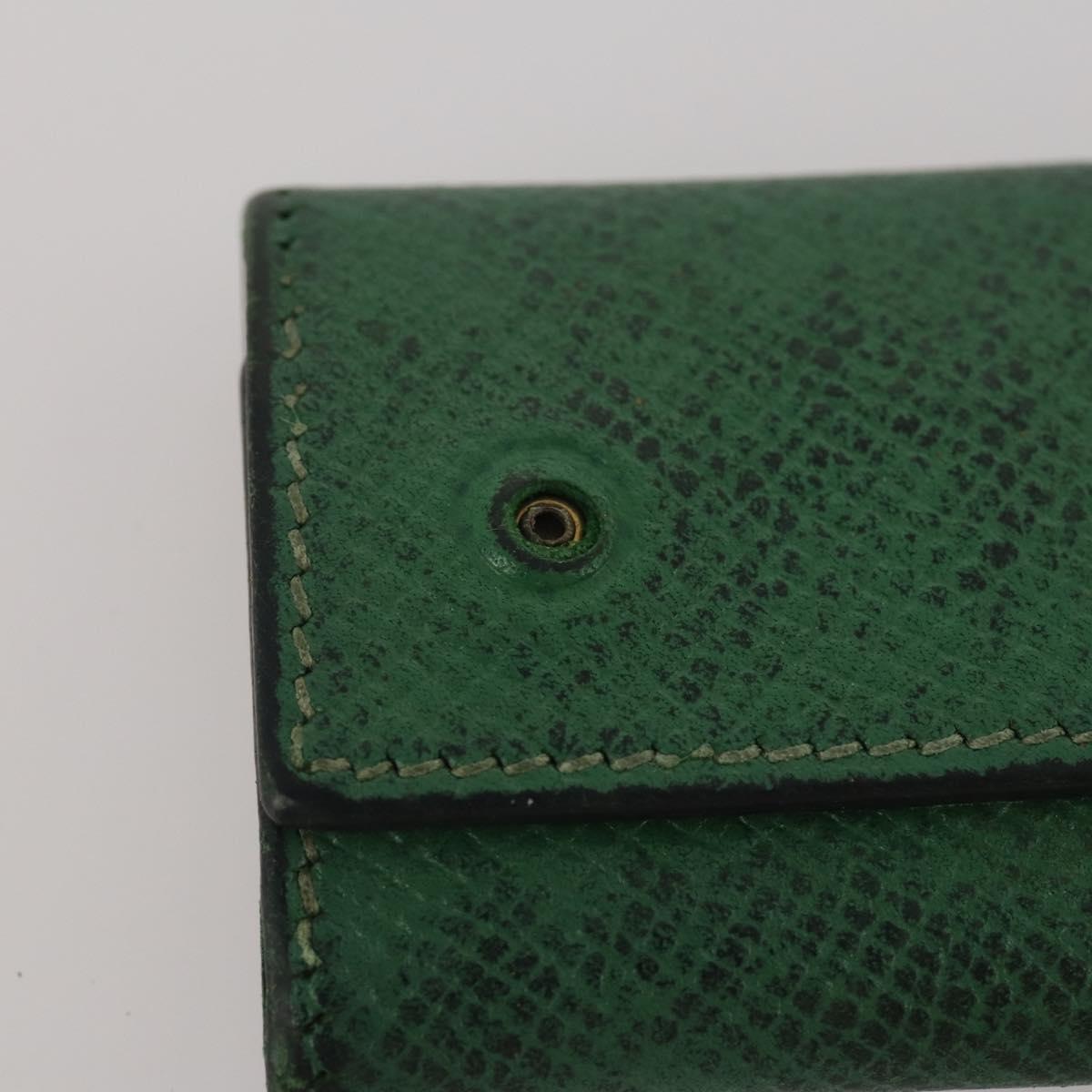 HERMES Wallet Leather Canvas 4 Set White Pink Green Auth bs37043