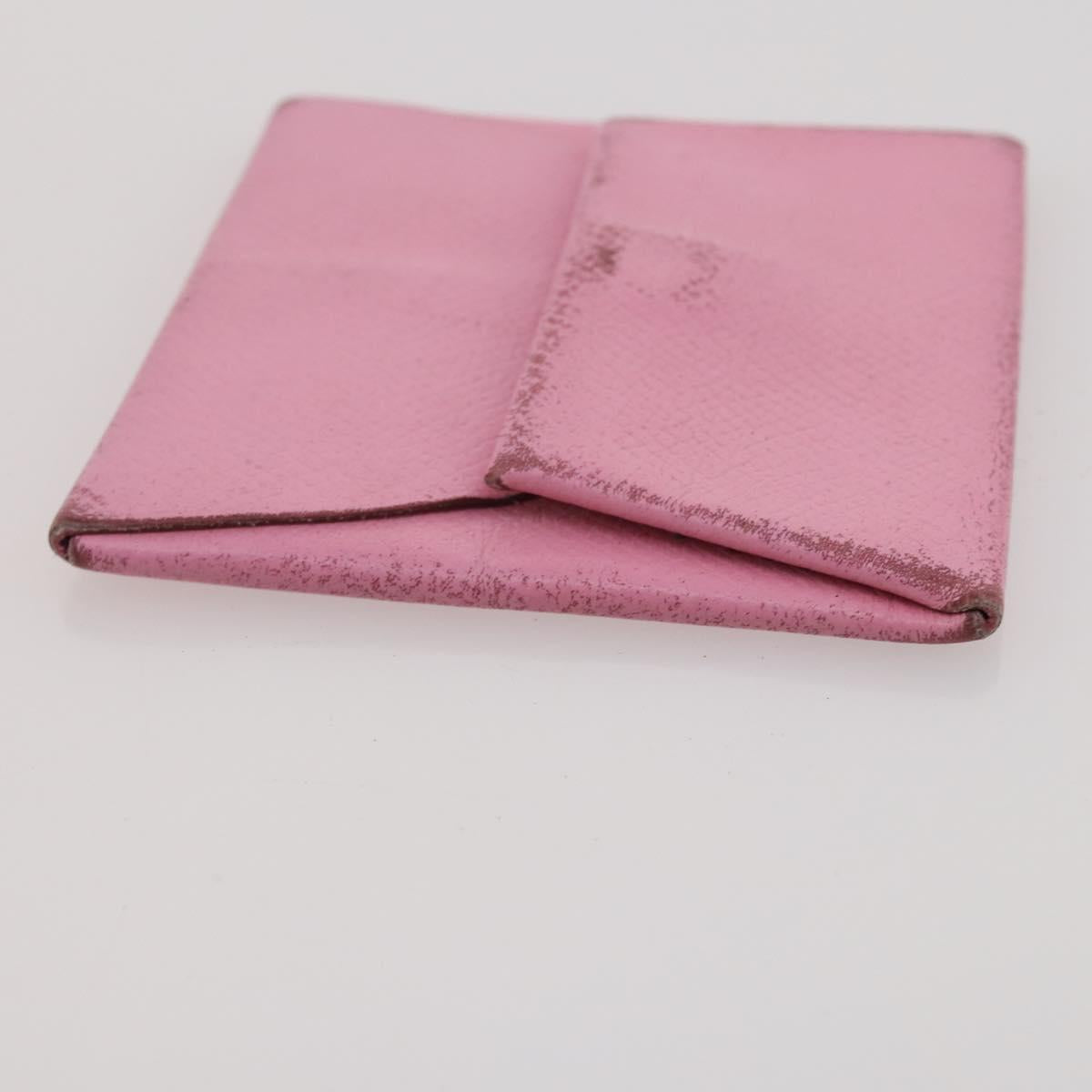 HERMES Wallet Leather Canvas 4 Set White Pink Green Auth bs37043
