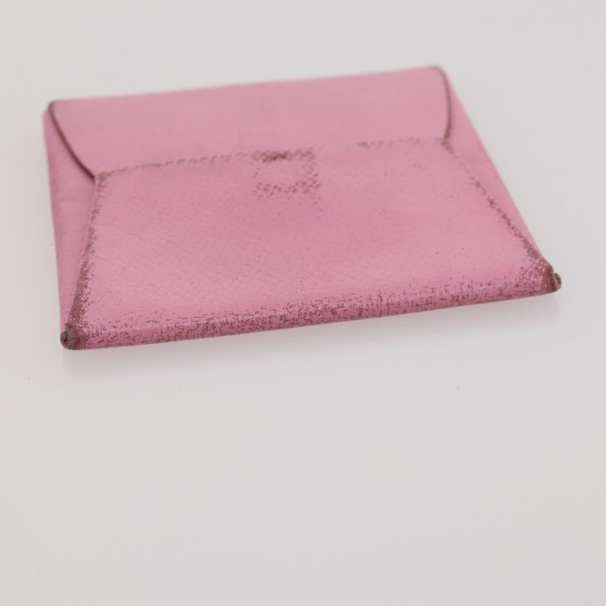 HERMES Wallet Leather Canvas 4 Set White Pink Green Auth bs37043