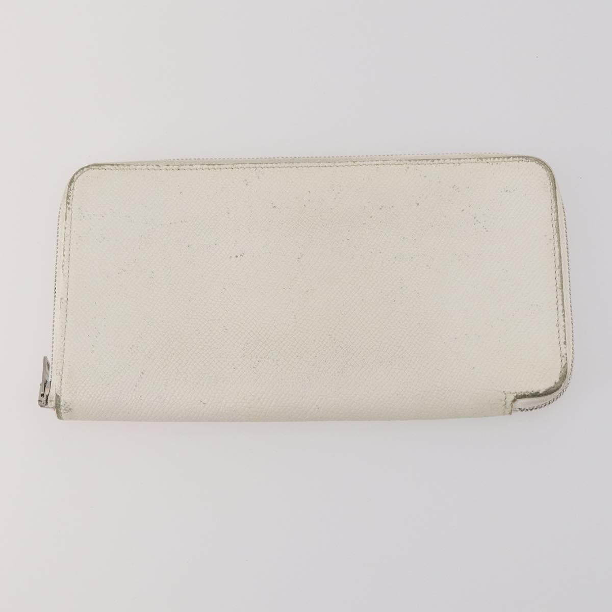 HERMES Wallet Leather Canvas 4 Set White Pink Green Auth bs37043