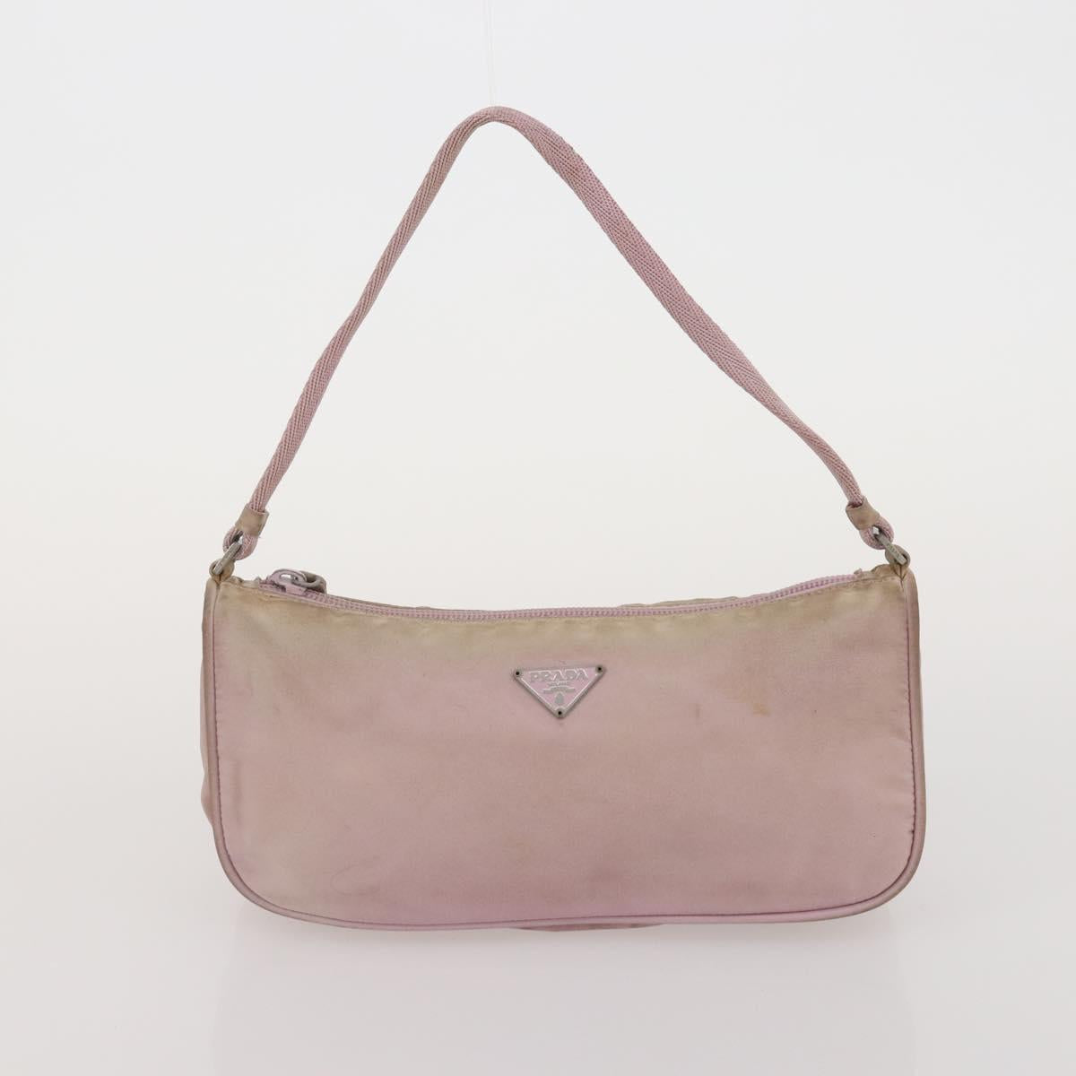 PRADA Hand Bag Nylon 3 Set Green Pink Auth bs37044
