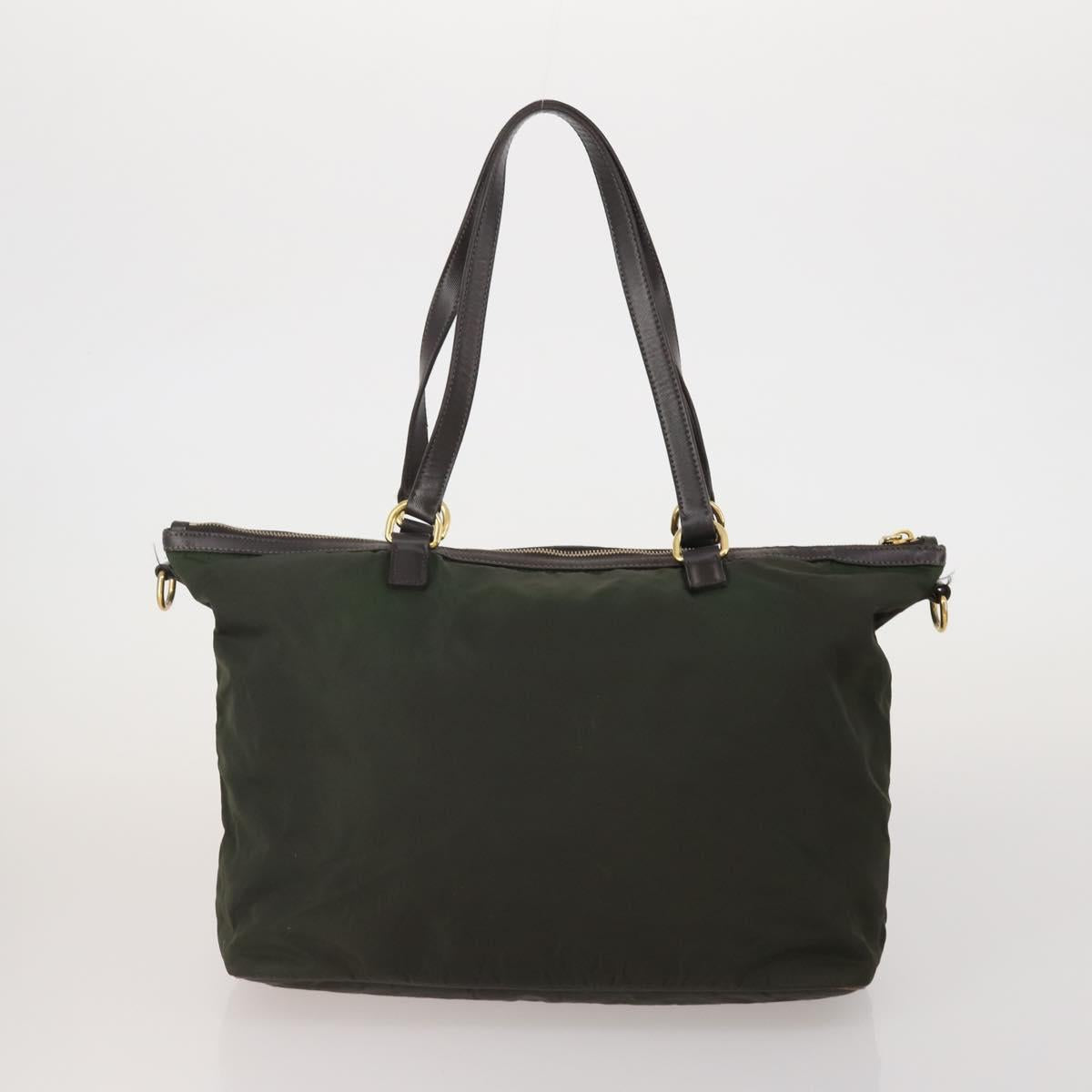 PRADA Hand Bag Nylon 3 Set Green Pink Auth bs37044