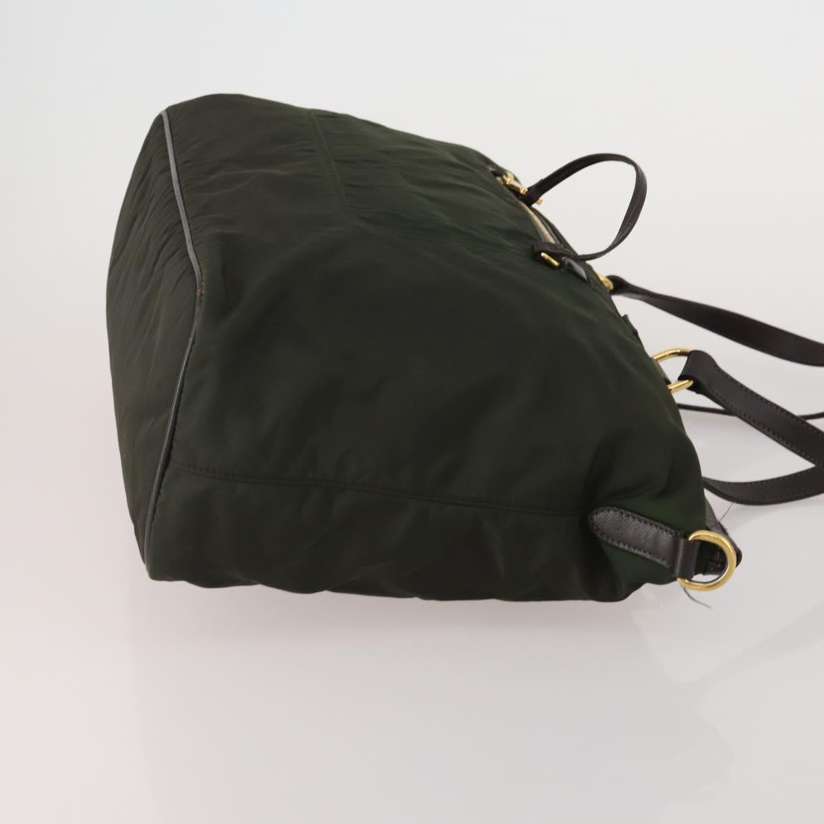 PRADA Hand Bag Nylon 3 Set Green Pink Auth bs37044