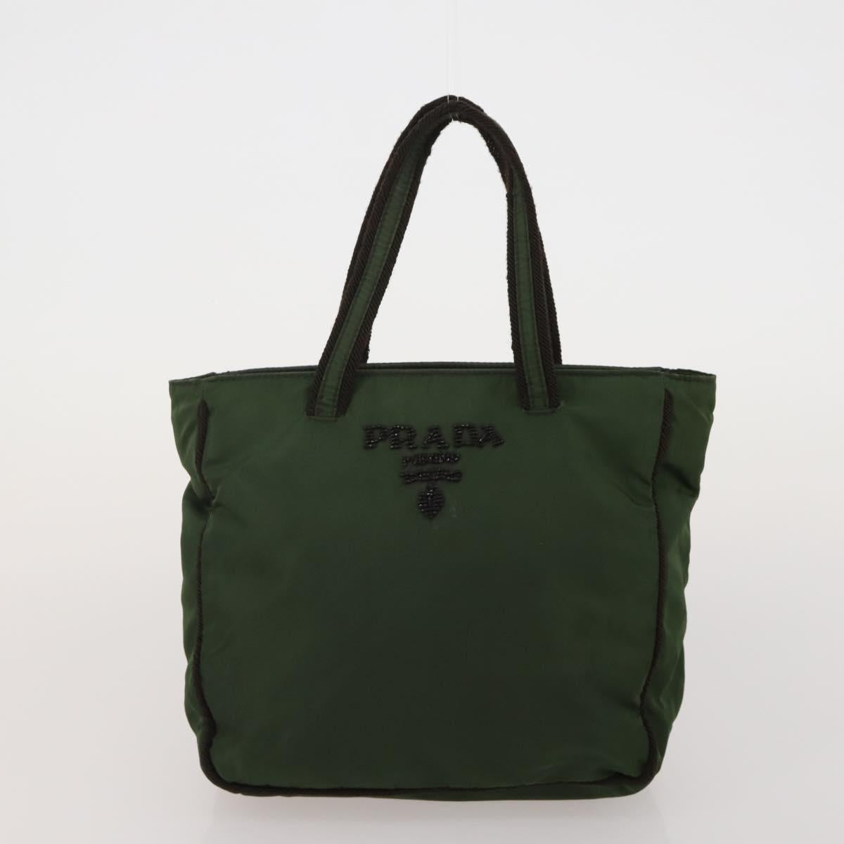 PRADA Hand Bag Nylon 3 Set Green Pink Auth bs37044