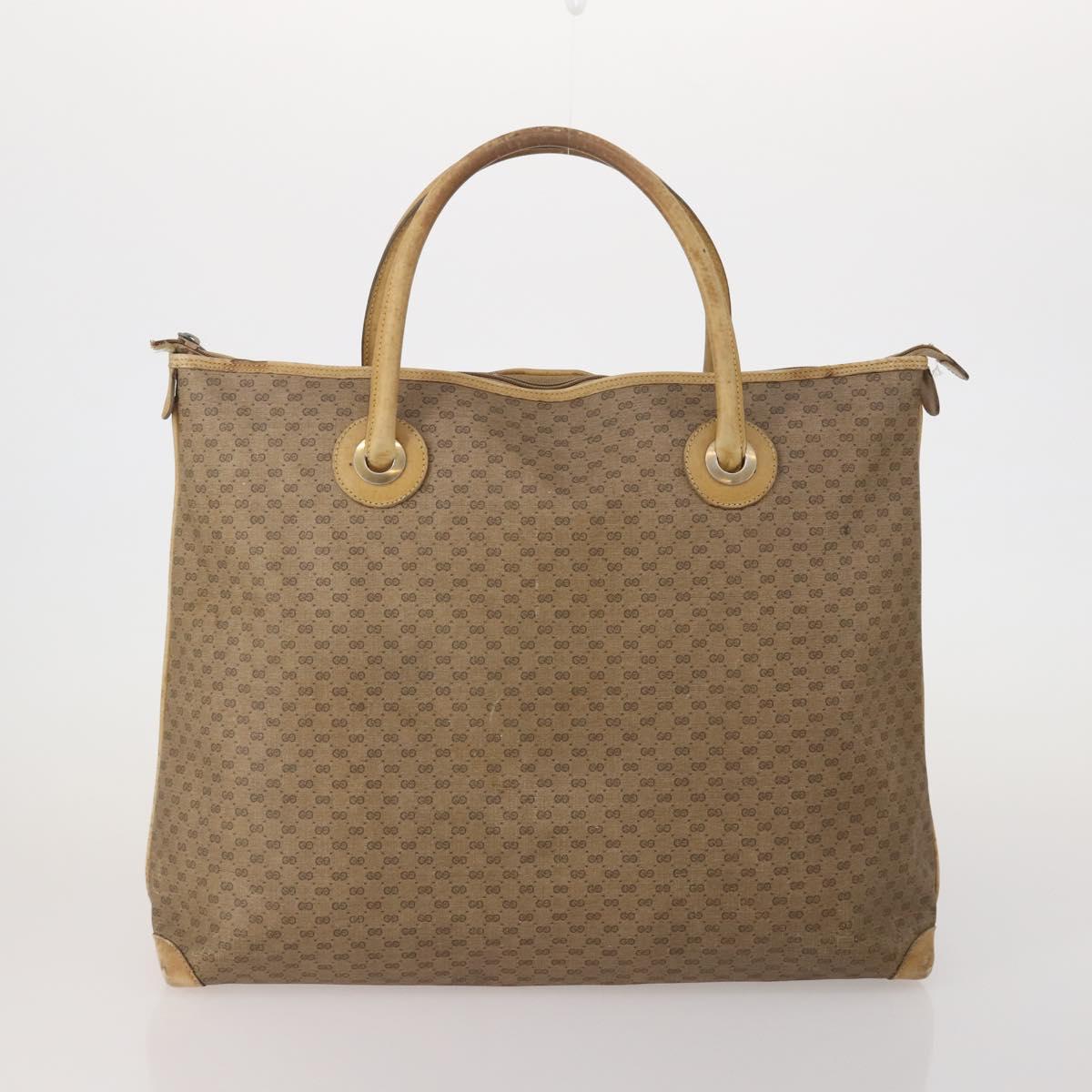 GUCCI GG Supreme Web Sherry Line Hand Bag PVC 3 Set Beige Auth bs37046