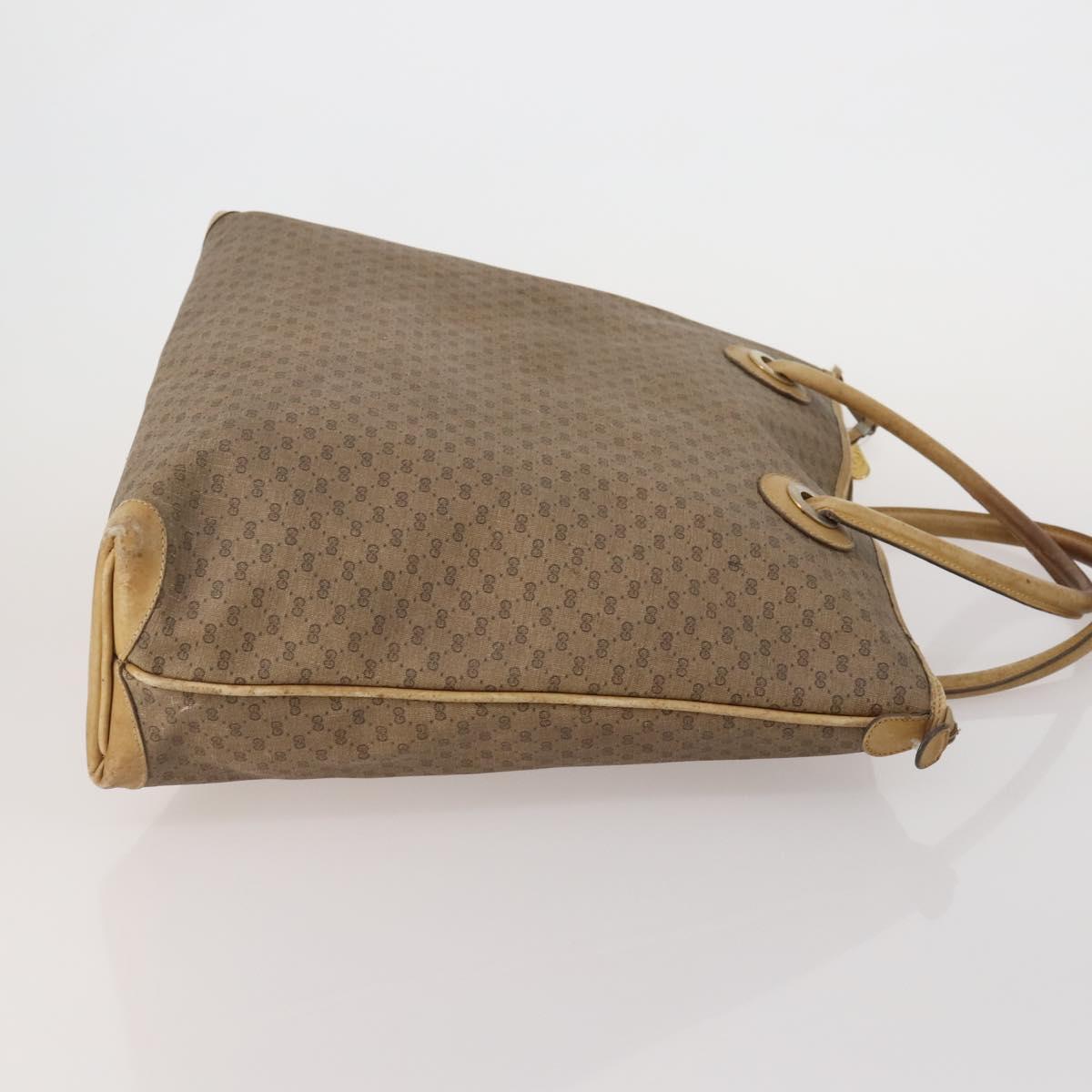 GUCCI GG Supreme Web Sherry Line Hand Bag PVC 3 Set Beige Auth bs37046