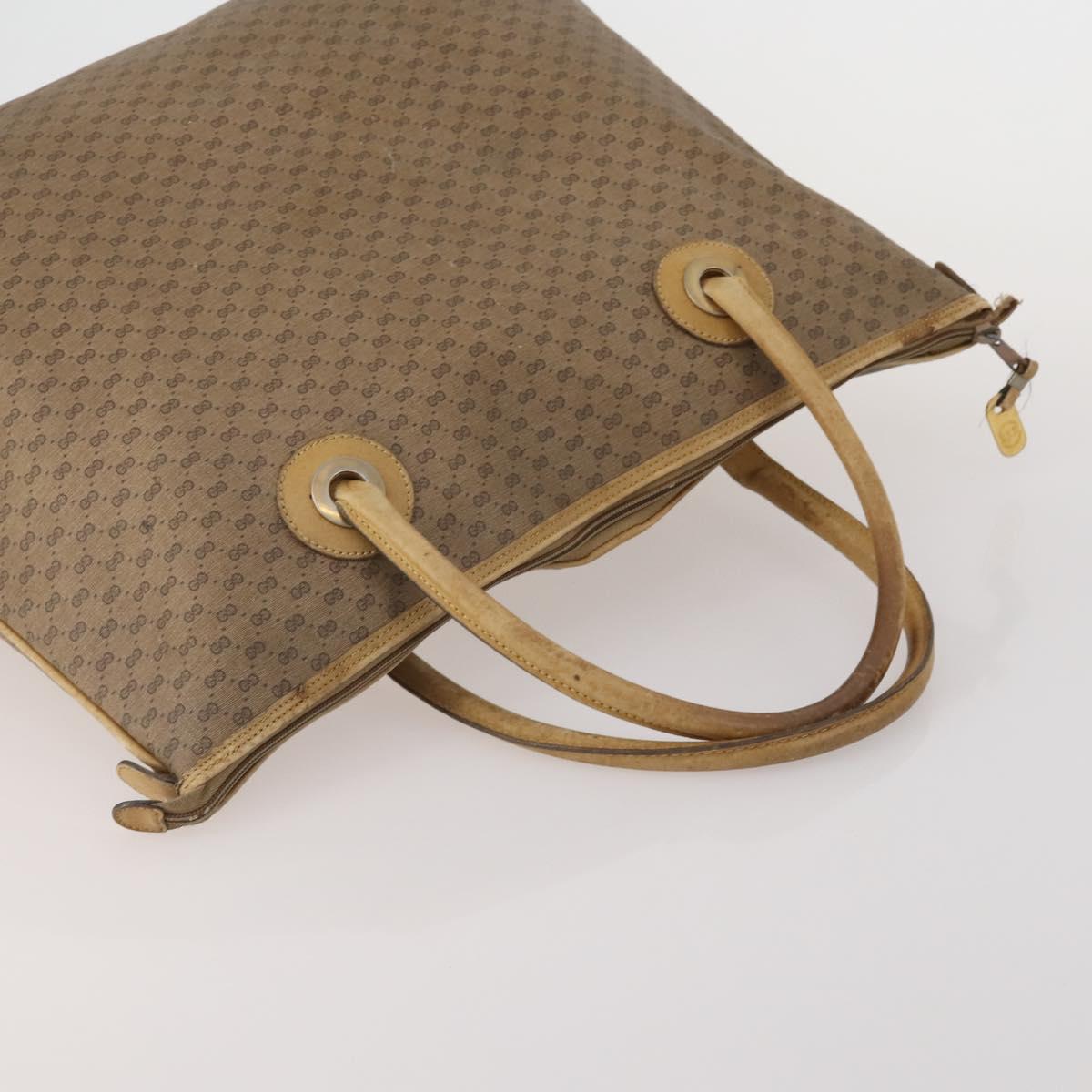 GUCCI GG Supreme Web Sherry Line Hand Bag PVC 3 Set Beige Auth bs37046