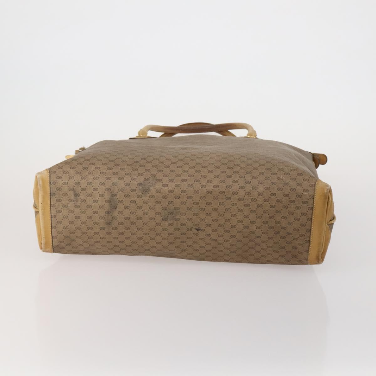 GUCCI GG Supreme Web Sherry Line Hand Bag PVC 3 Set Beige Auth bs37046