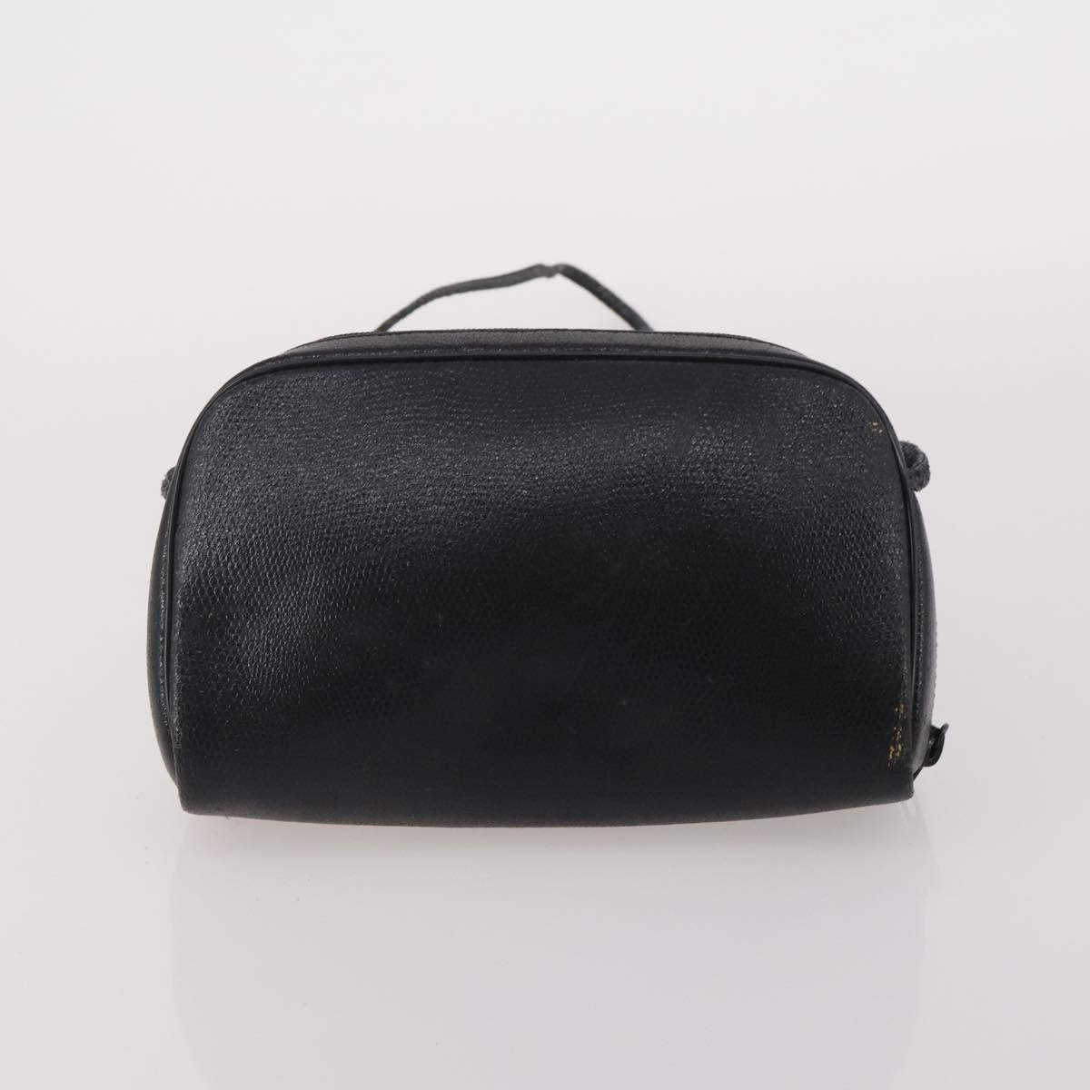 GIVENCHY Shoulder Bag Leather 2 Set Black Gold Auth bs37047