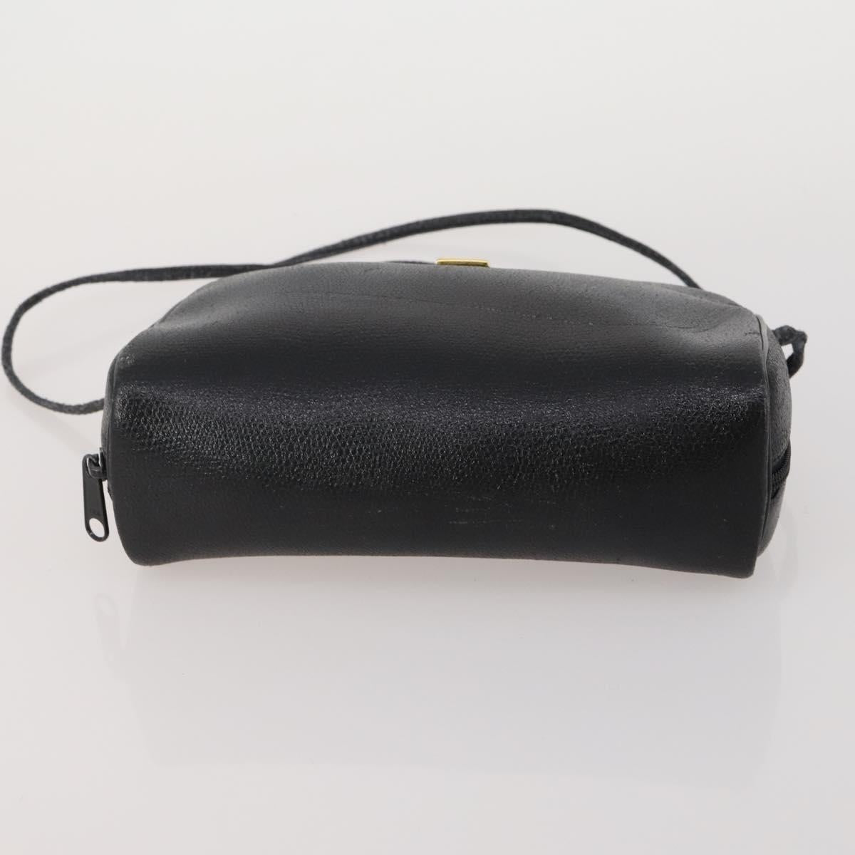 GIVENCHY Shoulder Bag Leather 2 Set Black Gold Auth bs37047