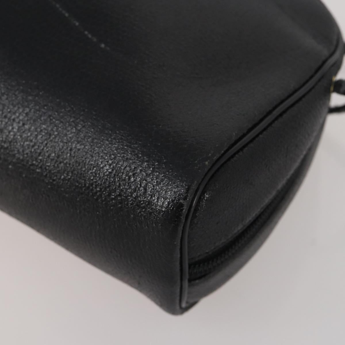 GIVENCHY Shoulder Bag Leather 2 Set Black Gold Auth bs37047