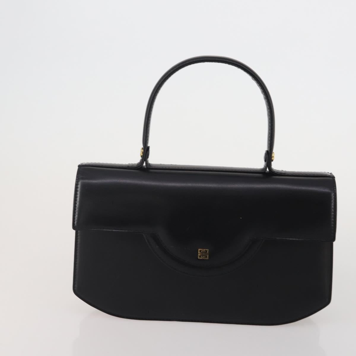 GIVENCHY Shoulder Bag Leather 2 Set Black Gold Auth bs37047