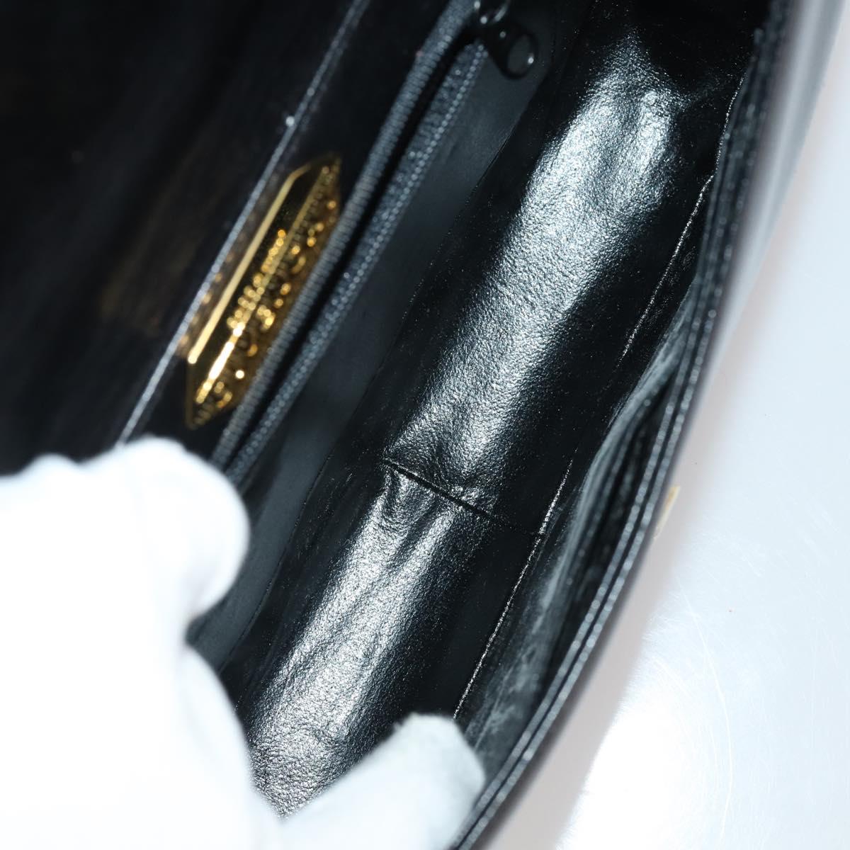 GIVENCHY Shoulder Bag Leather 2 Set Black Gold Auth bs37047