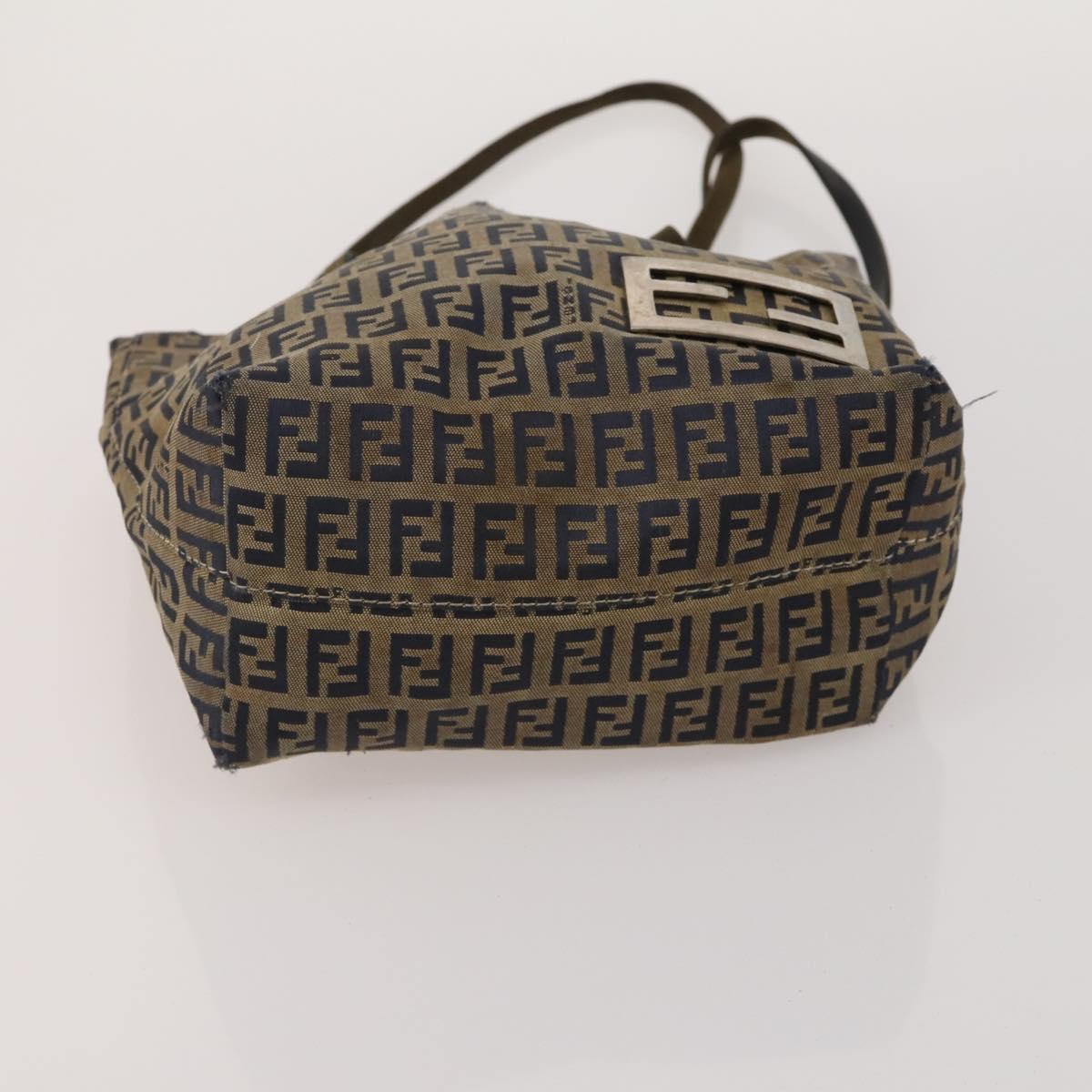 FENDI Tote Bag Coated Canvas Leather Nylon 4 Set Beige Black Brown Auth bs37049