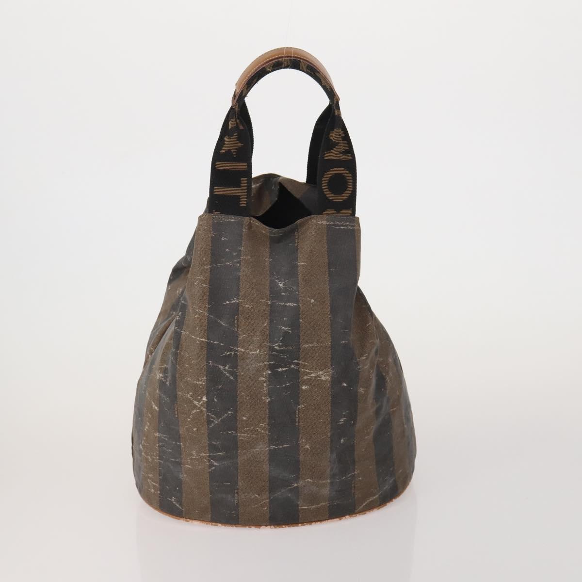 FENDI Tote Bag Coated Canvas Leather Nylon 4 Set Beige Black Brown Auth bs37049