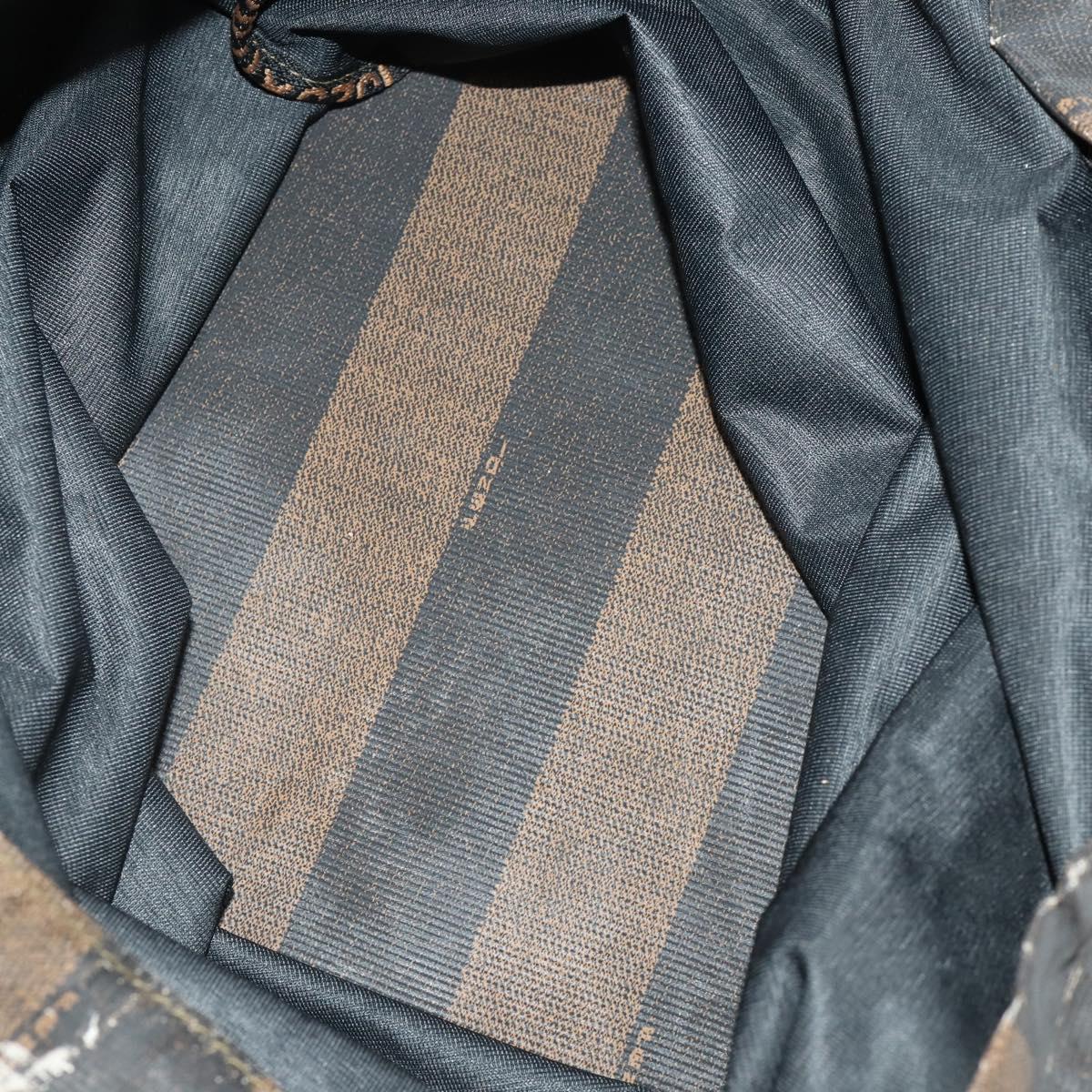 FENDI Tote Bag Coated Canvas Leather Nylon 4 Set Beige Black Brown Auth bs37049
