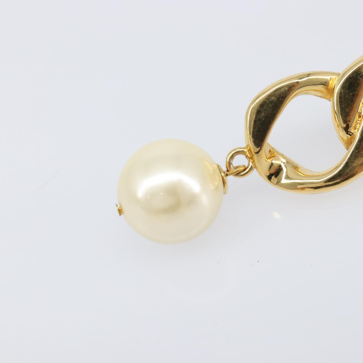 CHANEL Earring metal Gold Tone CC Auth bs37052