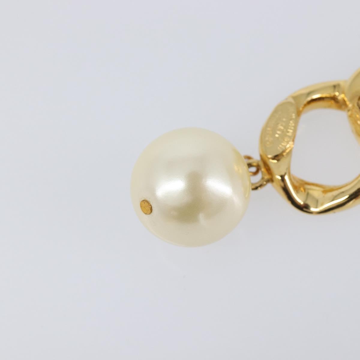 CHANEL Earring metal Gold Tone CC Auth bs37052