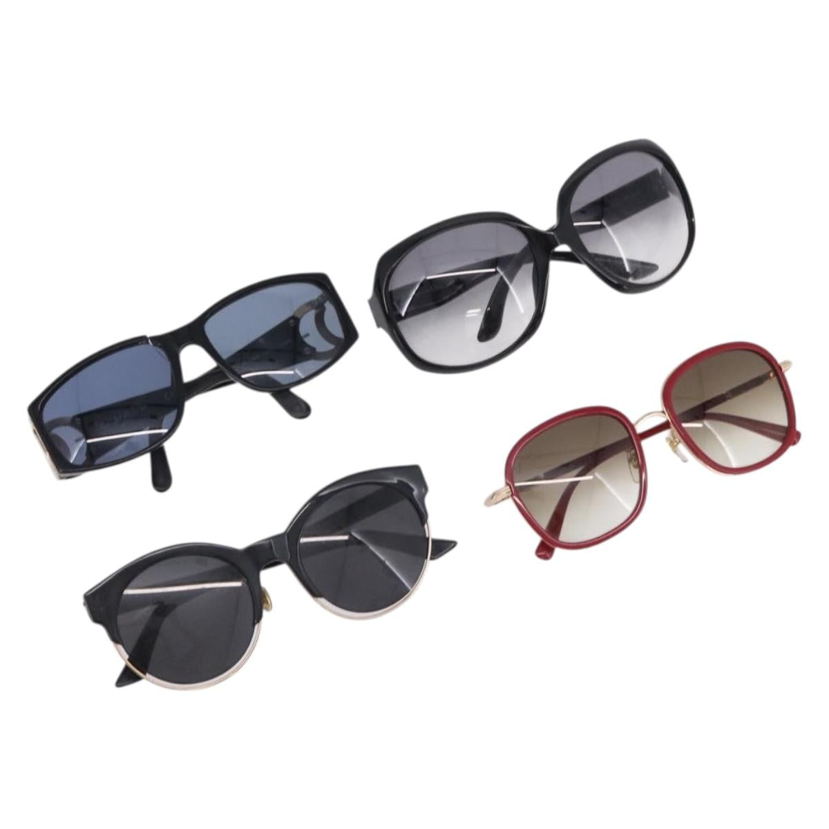 Christian Dior MCM Chanel Sunglasses plastic 4 Set Black Red Auth bs37054