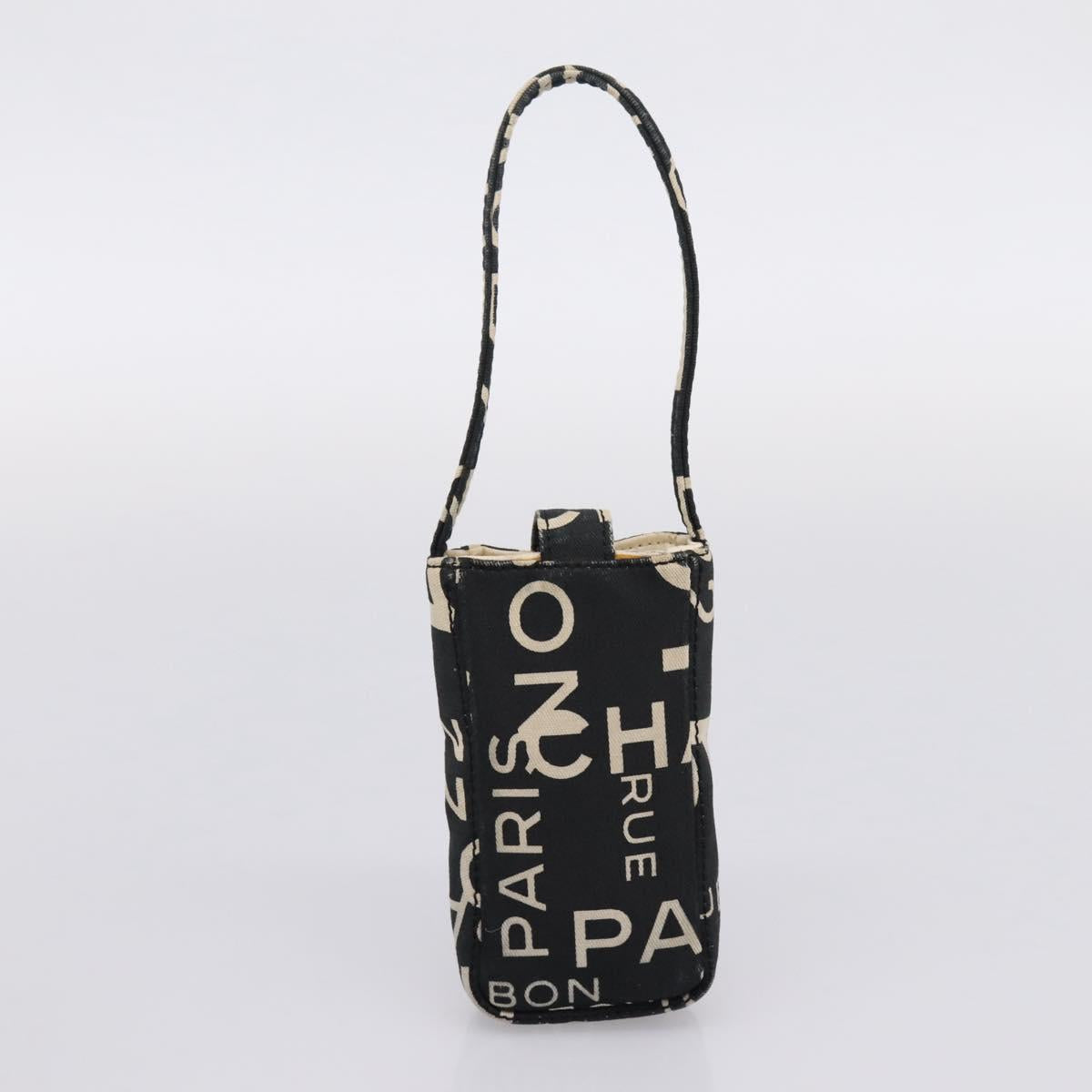 CHANEL Bysy Line Tote Bag Canvas Black White CC Auth bs37061