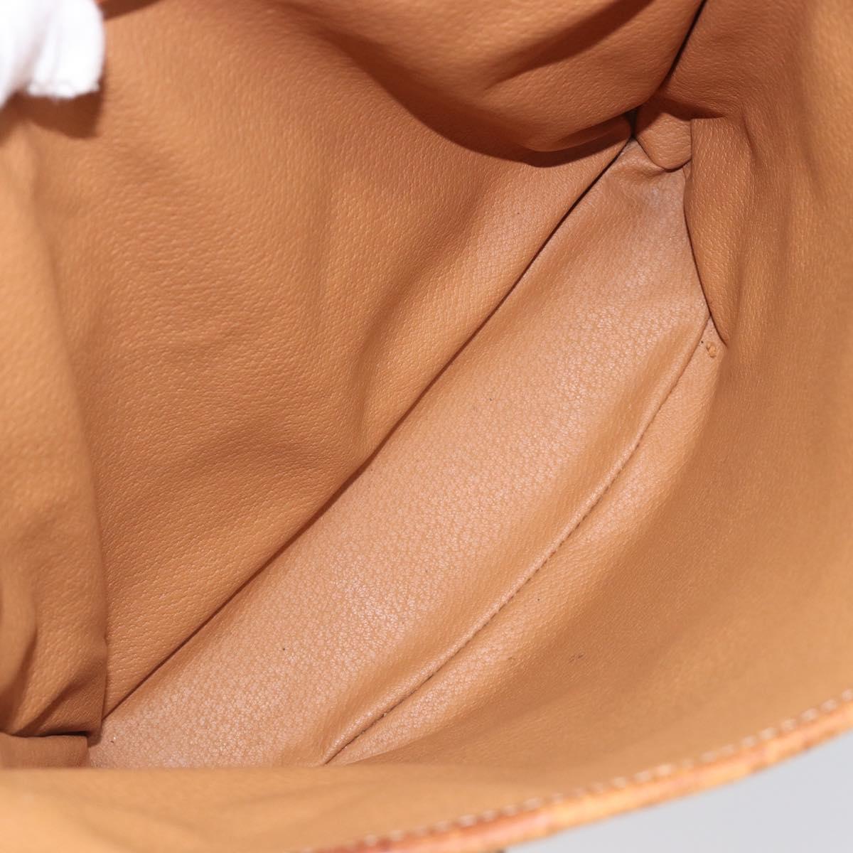 CELINE Macadam Tote Bag PVC Leather Brown Gold Tone Auth bs37063