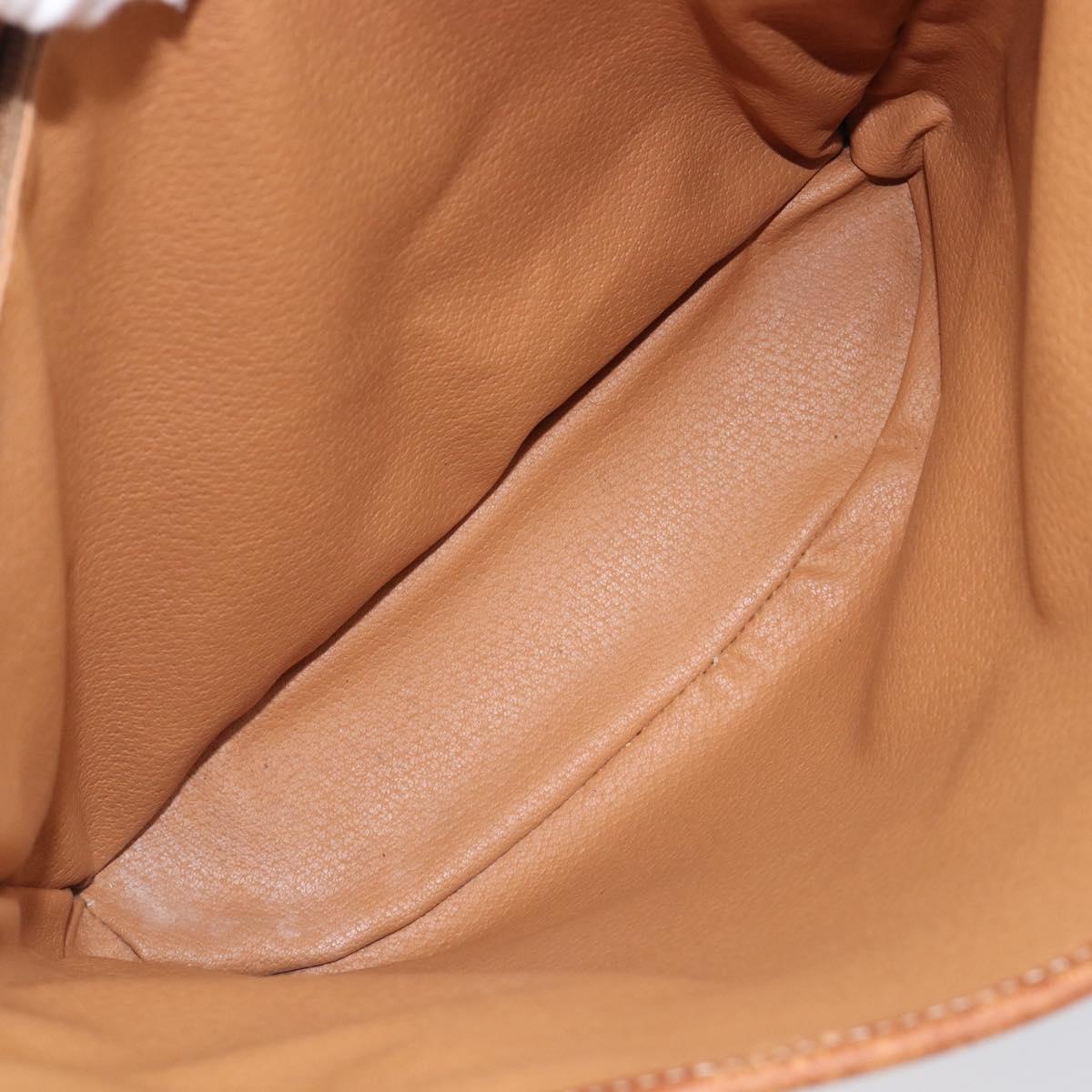 CELINE Macadam Tote Bag PVC Leather Brown Gold Tone Auth bs37063