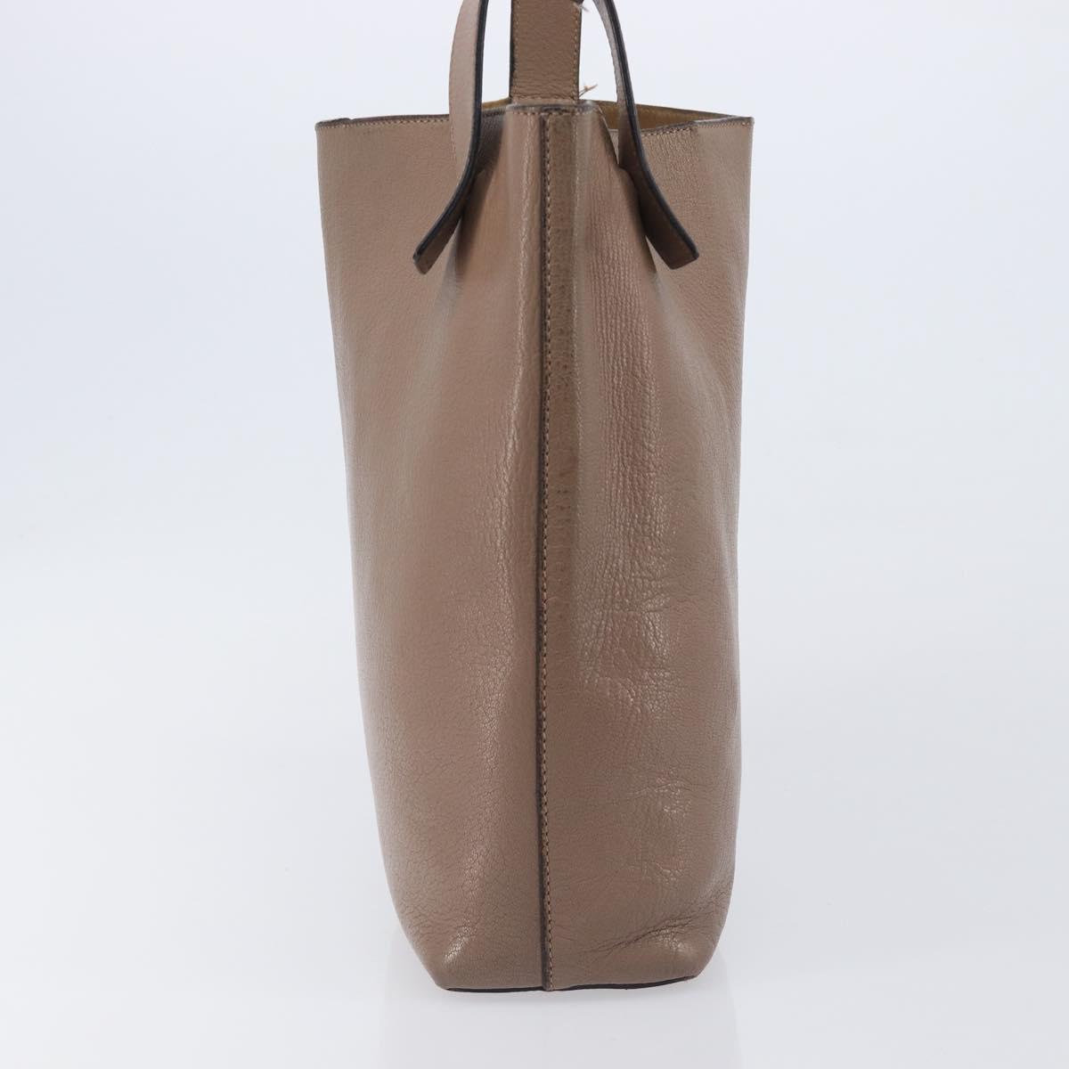 LOEWE Shoulder Bag Leather Beige Gold Tone Auth bs37066
