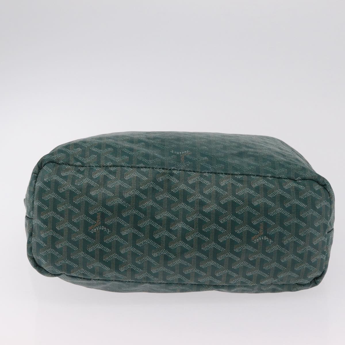 GOYARD Herringbone Saint Louis PM Tote Bag PVC Leather Green Auth bs37067