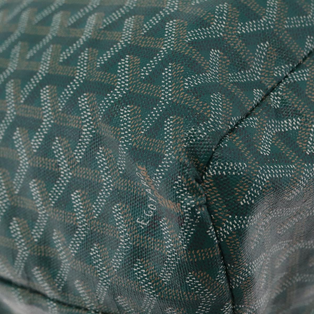 GOYARD Herringbone Saint Louis PM Tote Bag PVC Leather Green Auth bs37067
