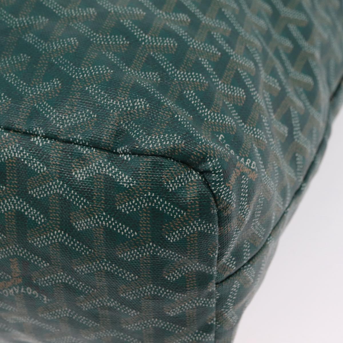 GOYARD Herringbone Saint Louis PM Tote Bag PVC Leather Green Auth bs37067