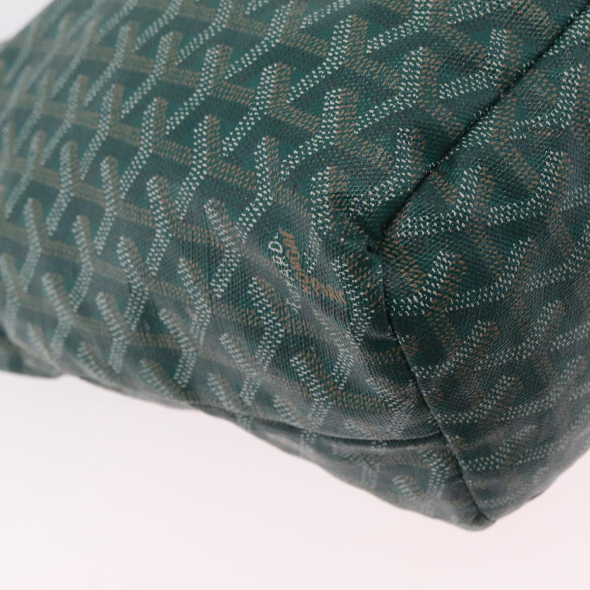 GOYARD Herringbone Saint Louis PM Tote Bag PVC Leather Green Auth bs37067