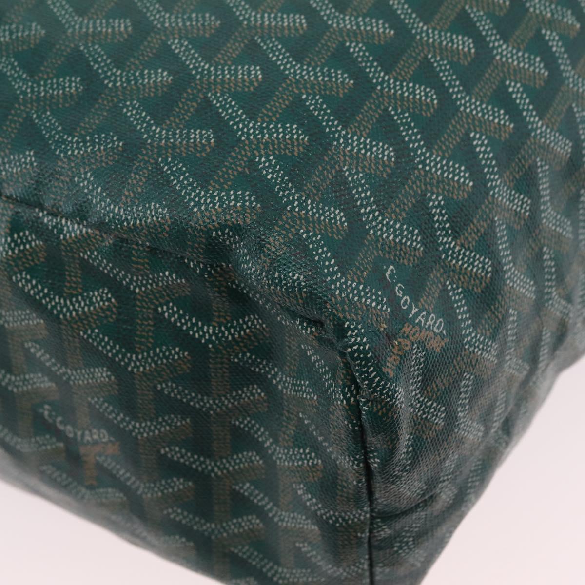GOYARD Herringbone Saint Louis PM Tote Bag PVC Leather Green Auth bs37067